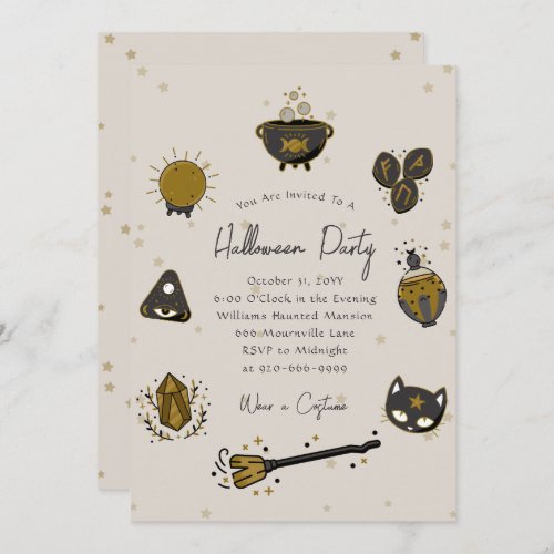 Witchy Adult Halloween Party Invitation