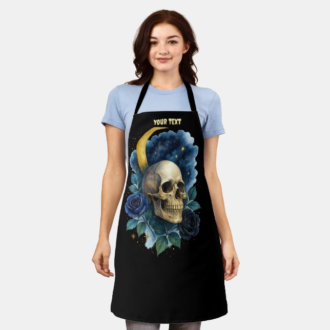Witchy Aesthetic Gothic Floral Halloween Creepy  Apron (Worn)