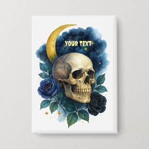 Witchy Aesthetic Gothic Floral Halloween Creepy Button