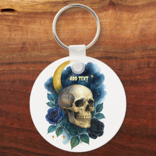 Witchy Aesthetic Gothic Floral Halloween Creepy Keychain
