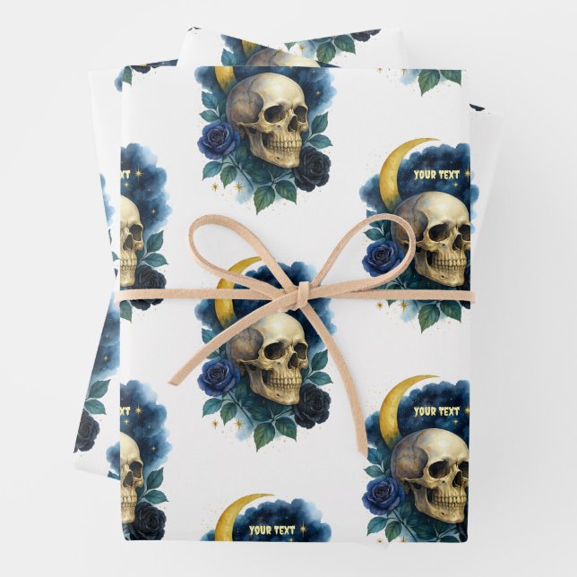 Witchy Aesthetic Gothic Floral Halloween Creepy  Wrapping Paper Sheets (In situ)