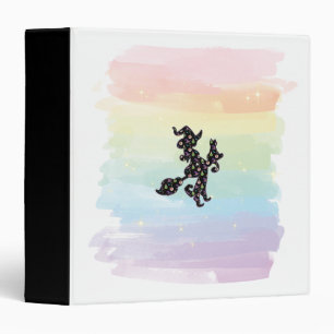 Witchy And Cat, Halloween Mood 3 Ring Binder