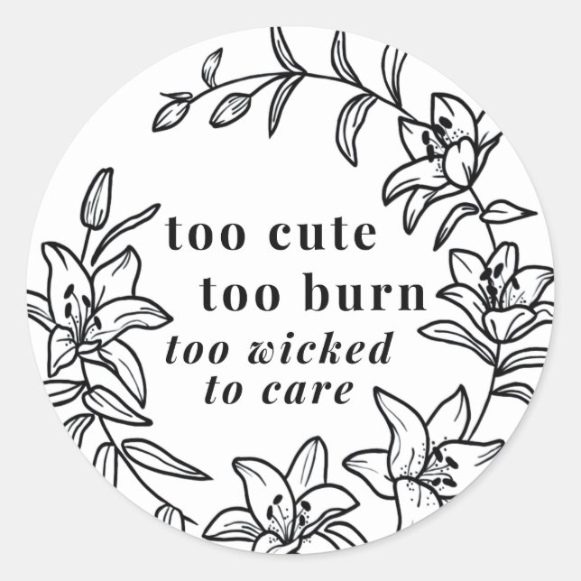 Witchy and Cute Lily Border Sticker (Front)