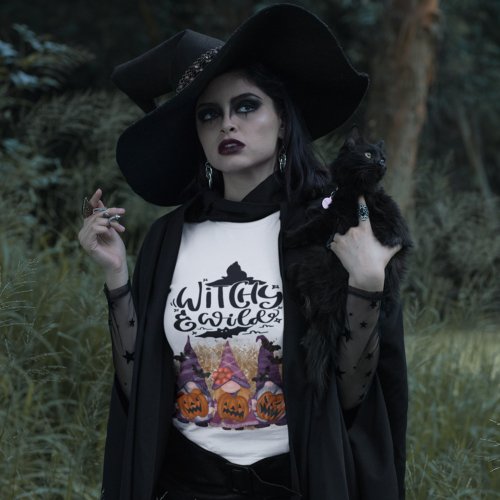 Witchy and Wild Cute Halloween Gnomes Plus Size T_Shirt