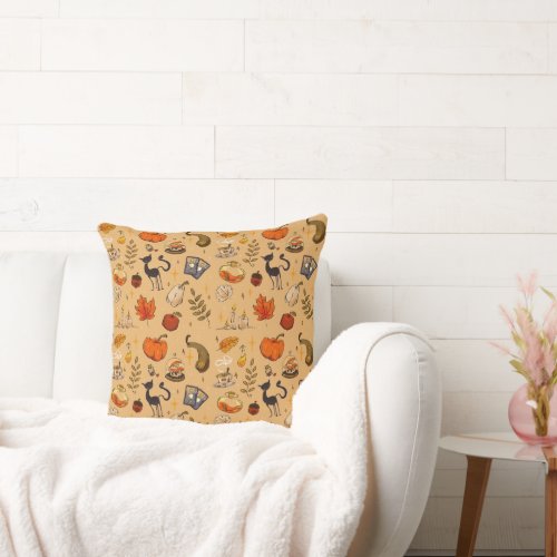 Witchy Autumn Throw Pillow