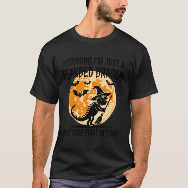 Witchy Beardie Halloween Moon T-Shirt (Front)