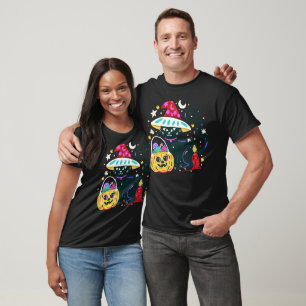 Witchy Black Cat Halloween Pumpkin Magic T-Shirt