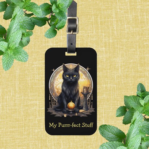 Witchy Black Cat Luggage Tag