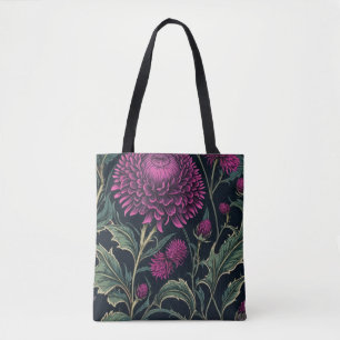 Witchy Botanical Amaranth Tote Bag