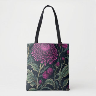 Witchy Botanical Amaranth Tote Bag