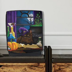 Witchy Brown Cat Magic Purple Full Moon Brewing Backpack