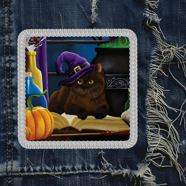 Witchy Brown Cat Magic Purple Full Moon Brewing Patch (Creator Uploaded)