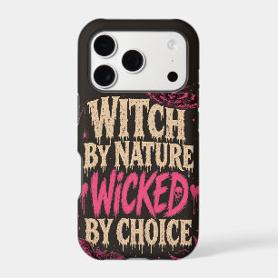 Witchy by Nature Wicked by Choice Halloween Pink iPhone 17 Pro Case