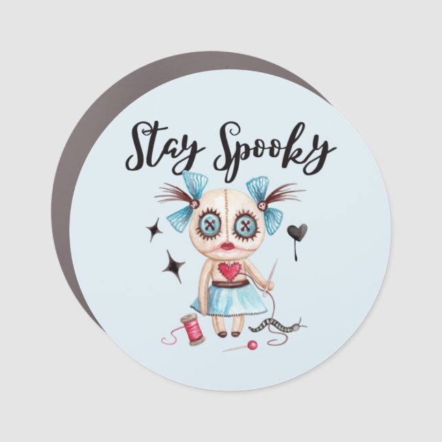 Witchy Car Magnet Voodoo Doll Gothic Accessory (Front)
