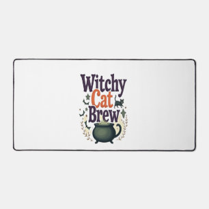 Witchy Cat Brew Desk Mat