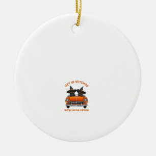 Witchy Cats Going Hexing Oversized T-Shirt Ceramic Ornament