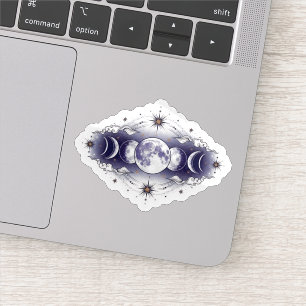 Witchy Celestial Lunar Moon Phases & Stars Sticker