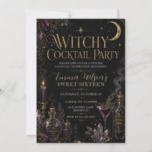 Witchy Cocktail Sweet Sixteen Party Invitation