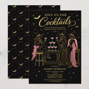 Witchy Cocktails Halloween Girls Night Invitation