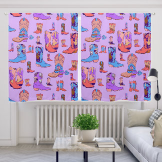 witchy cowgirl cowboy boots rodeo festival blackout curtains