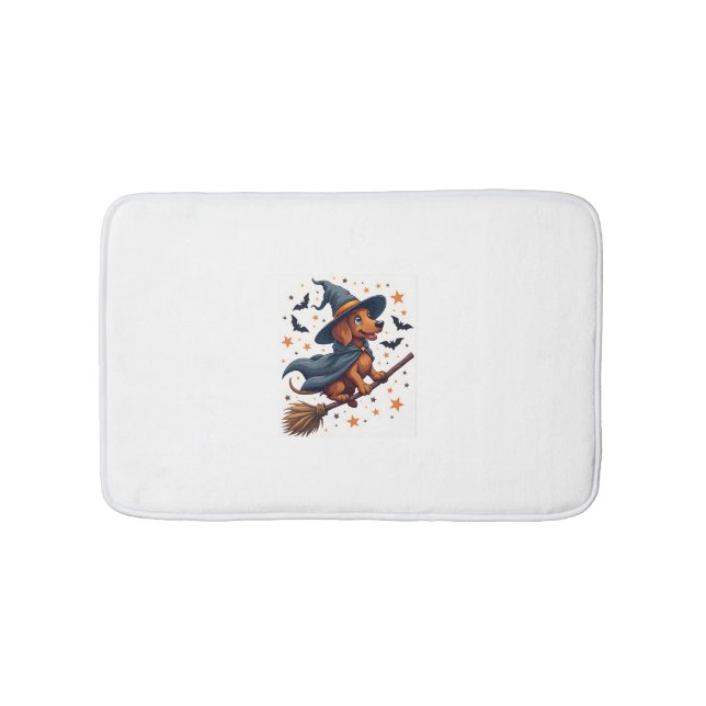 Witchy Dachshund Delight Bath Mat (Front)