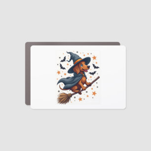 Witchy Dachshund Delight Car Magnet