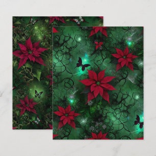Witchy Enchanted Forest Poinsettia Scrapbook Paper