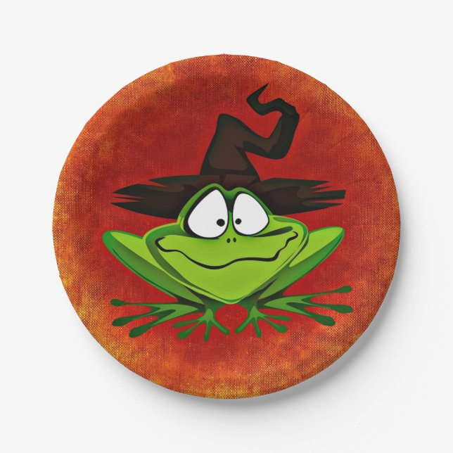 Witchy Frog Paper Plates (Front)