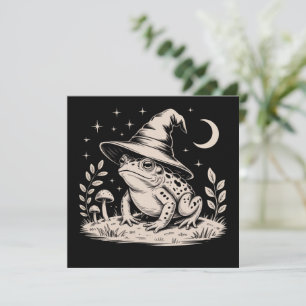 Witchy Frog Vintage Halloween Goblincore Invitation