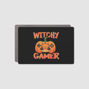 Witchy Gamer Halloween Car Magnet