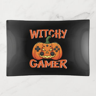 Witchy Gamer Halloween Trinket Tray