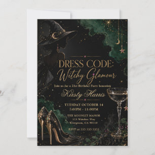 Witchy Glamour Dress Code 21st Birthday Invitation
