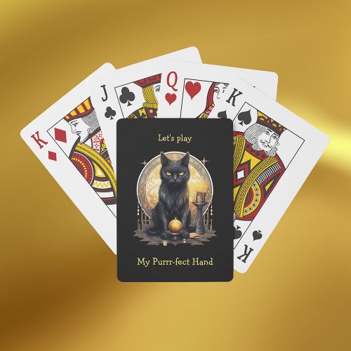 Witchy Gothic Black Cat Poker Cards