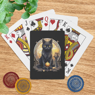 Witchy Gothic Black Cat Poker Cards