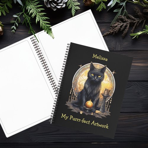 Witchy Gothic Black Cat Sketchbook Notebook