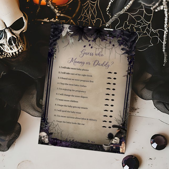Witchy Gothic Guess who Mommy or Daddy Game (Witchy Baby Shower Guess who Mommy or Daddy Game)