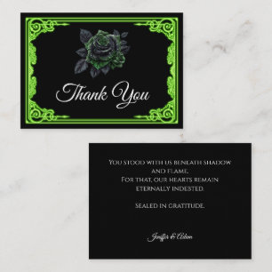 Witchy green Glow Gothic wedding Thank You Note Card
