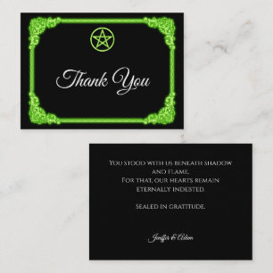 Witchy green Glow Gothic wedding Thank You Note Card