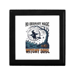 Witchy Halloween Art Vintage Engraving Moonlit Spe Gift Box