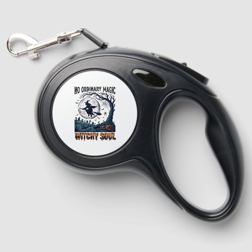 Witchy Halloween Art Vintage Engraving Moonlit Spe Retractable Pet Leash