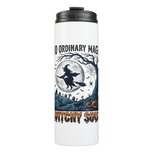 Witchy Halloween Art Vintage Engraving Moonlit Spe Thermal Tumbler