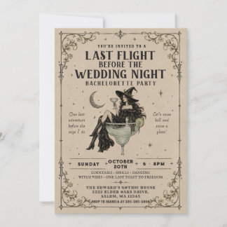 Witchy Halloween Bachelorette Weekend Invitation