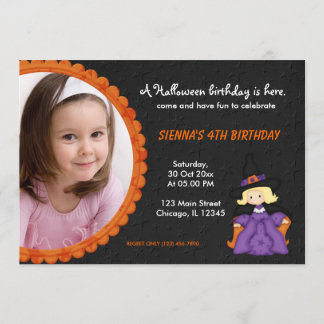 Witchy Halloween Birthday Invitation