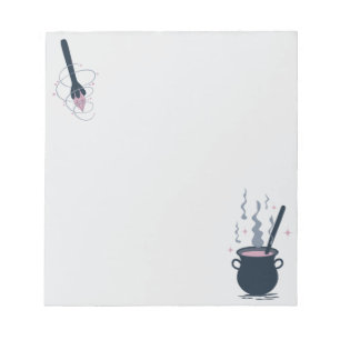 Witchy Halloween Caldron and Magic Wand Notepad