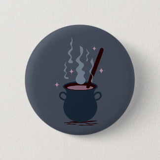 Witchy Halloween Caldron Button