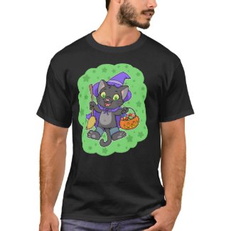 Witchy Halloween cat t-shirt