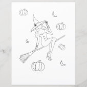 Witchy halloween, coloring page (Front)
