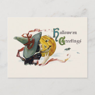 Witchy Halloween Greetings Postcard