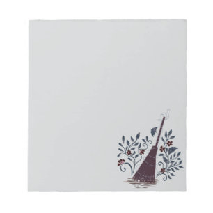 Witchy Halloween - Magic Floral Broom Notepad
