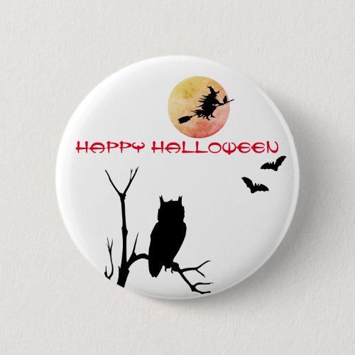 Witchy Halloween Moon Pin Button